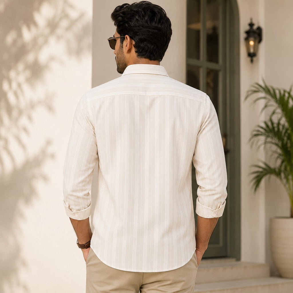 REGULAR COLLAR PLAIN SHIRT WITH SINGLE POCKET