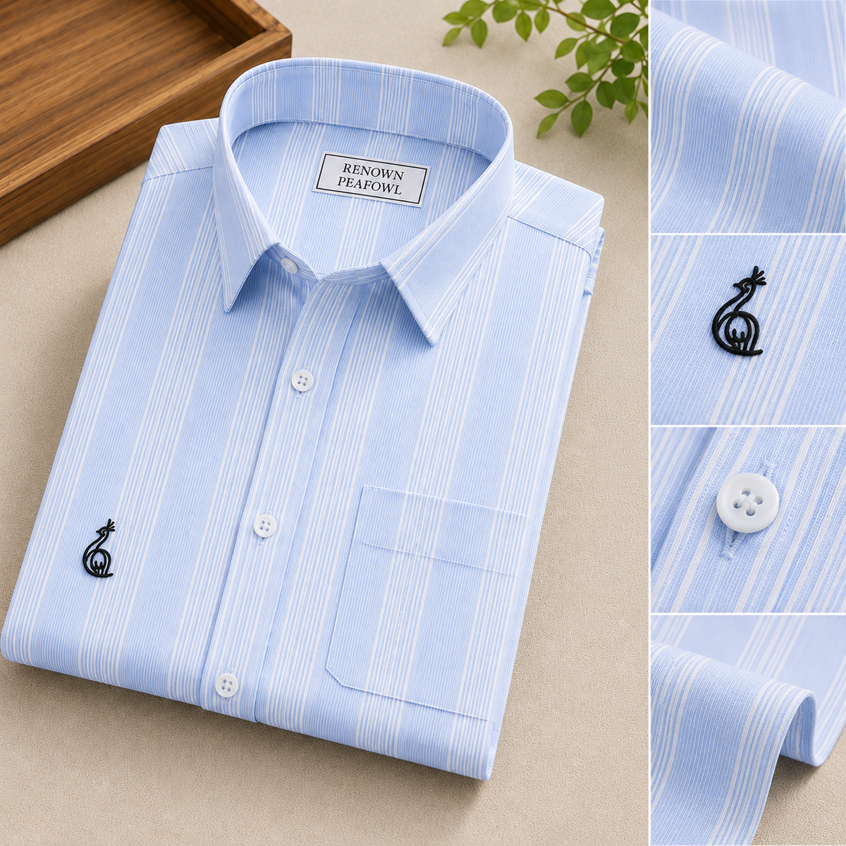REGULAR COLLAR PLAIN SHIRT WITH SINGLE POCKET