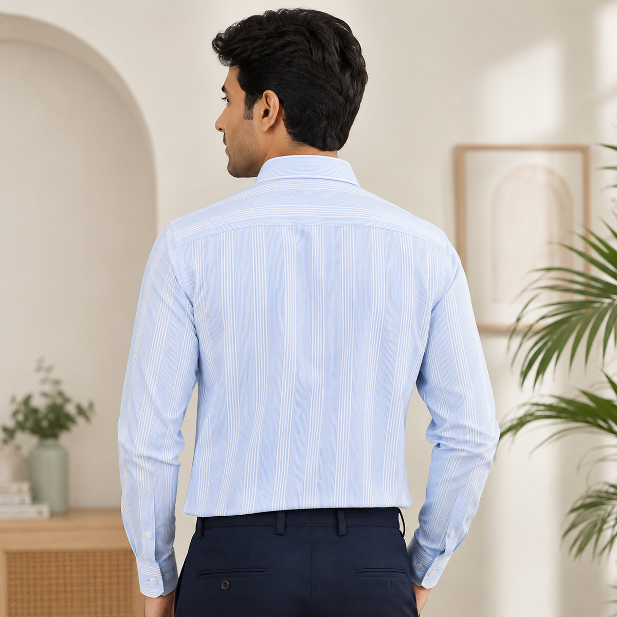 REGULAR COLLAR PLAIN SHIRT WITH SINGLE POCKET