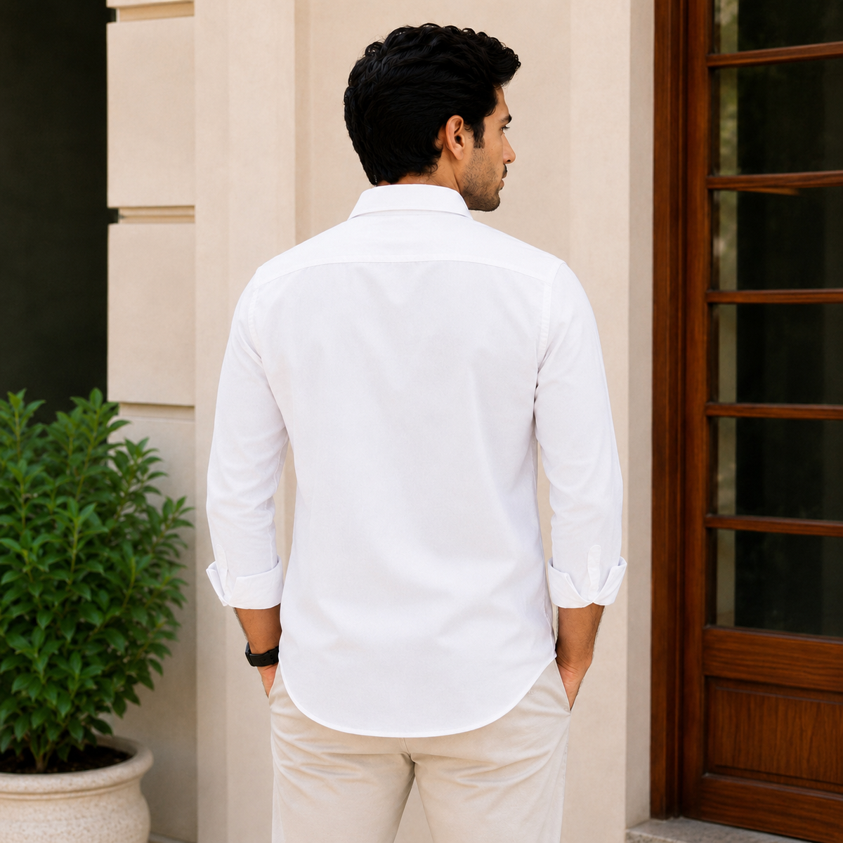 PLAIN SHIRT WITHOUT POCKET