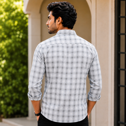 CHINOS COLLAR WITHOUT POCKET CHECK SHIRT