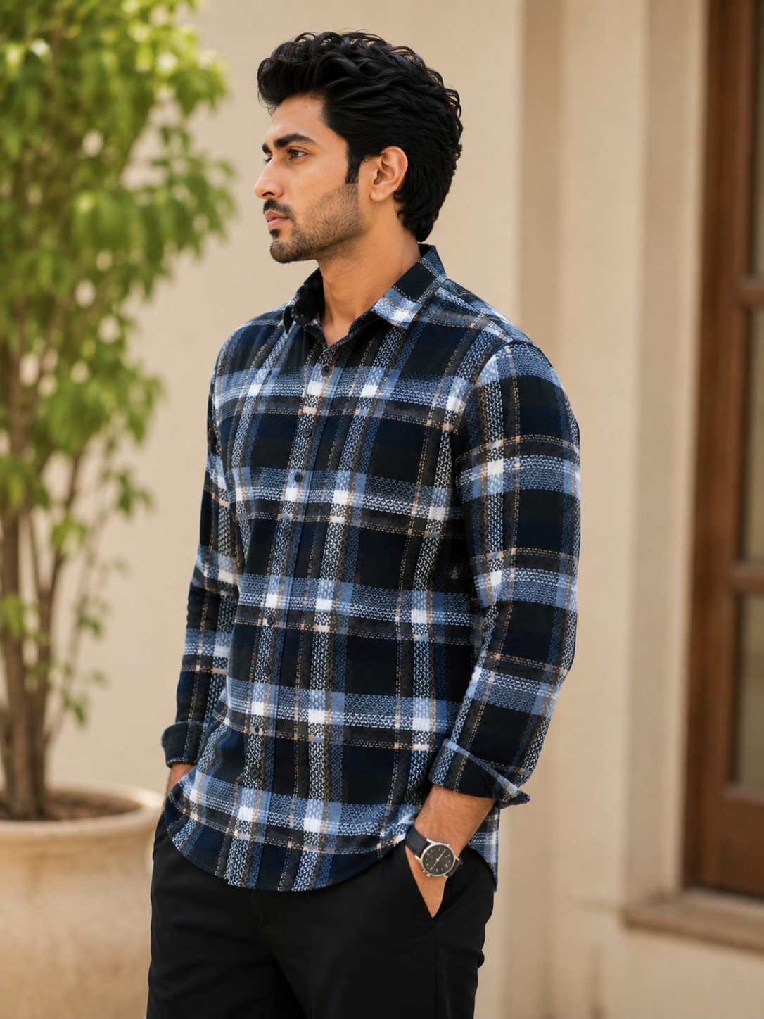 DOUBLE POCKET CHECK SHIRT