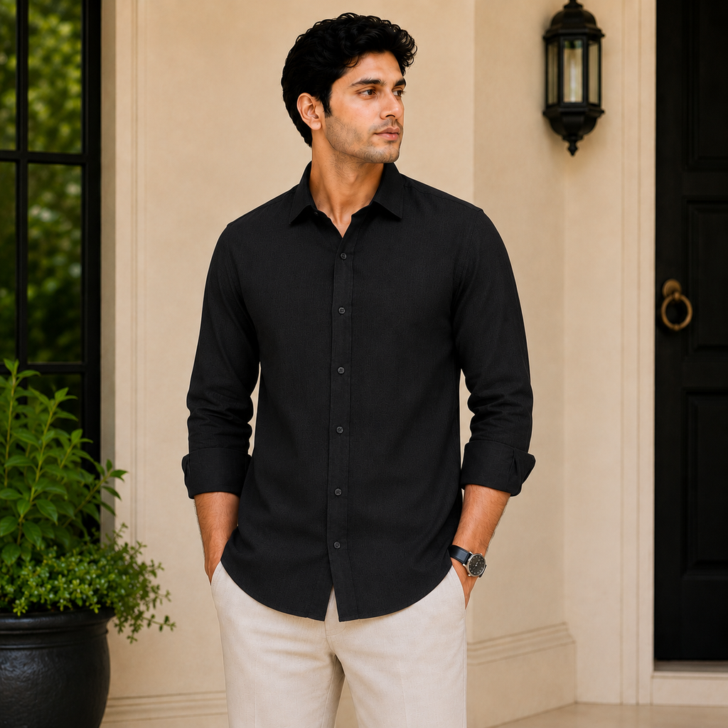 PLAIN SHIRT WITHOUT POCKET