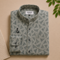 CHINOS COLLAR PRINTED SHIRT WITH SINGLE POCKET