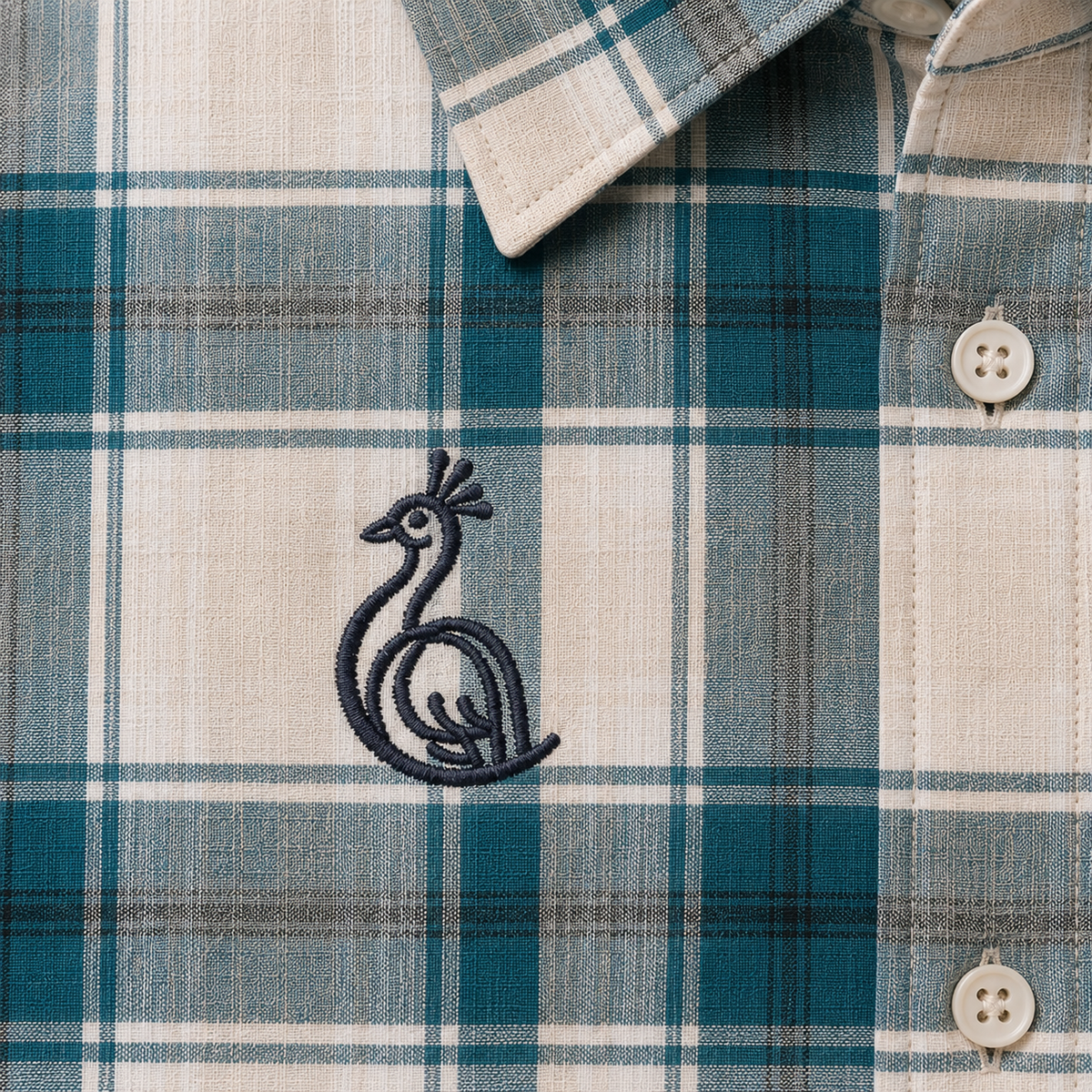 REGULAR COLLAR CHECK SHIRT WITH SINGLE POCKET
