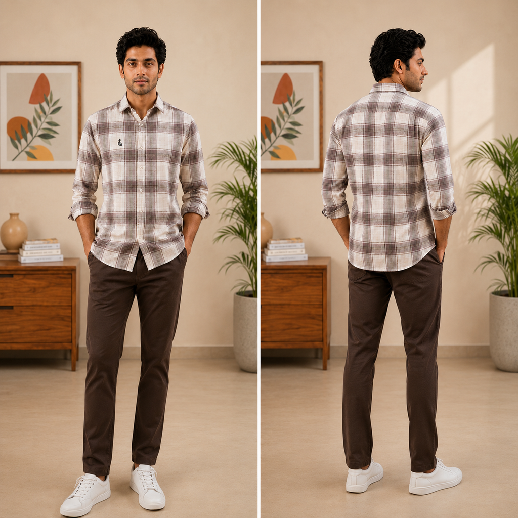 CHECKS SHIRT WITHOUT POCKET