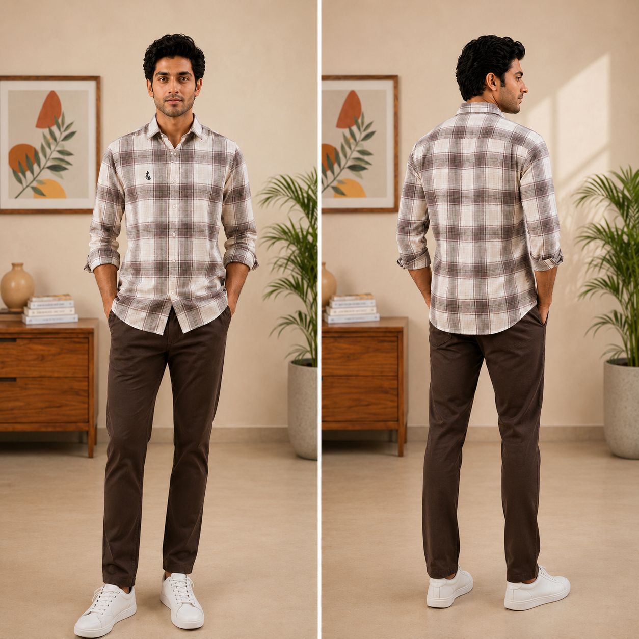 CHECKS SHIRT WITHOUT POCKET