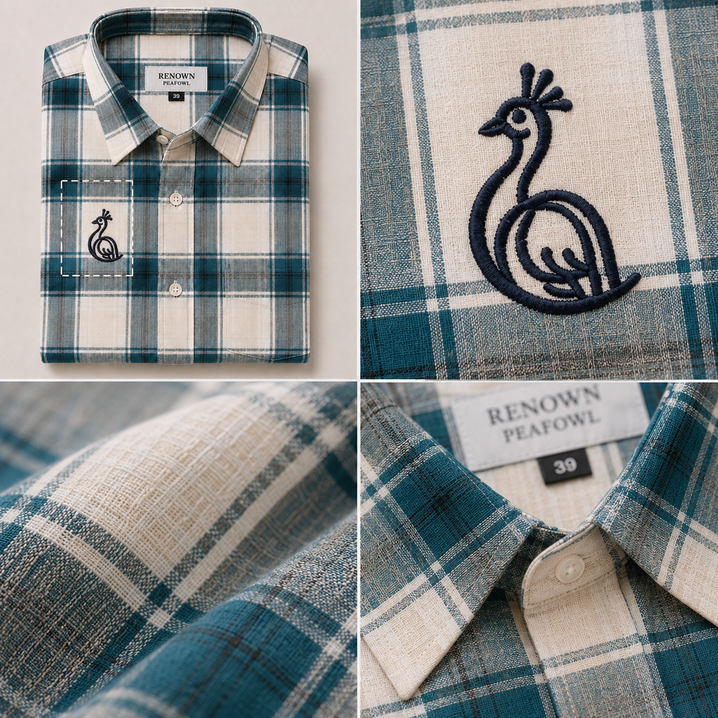 REGULAR COLLAR CHECK SHIRT WITH SINGLE POCKET