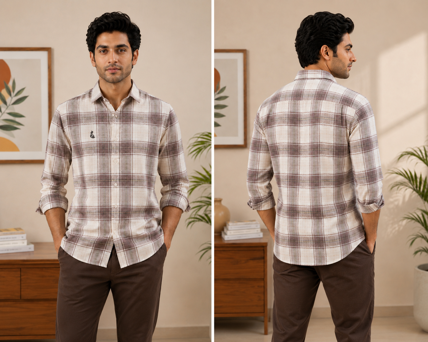 CHECKS SHIRT WITHOUT POCKET