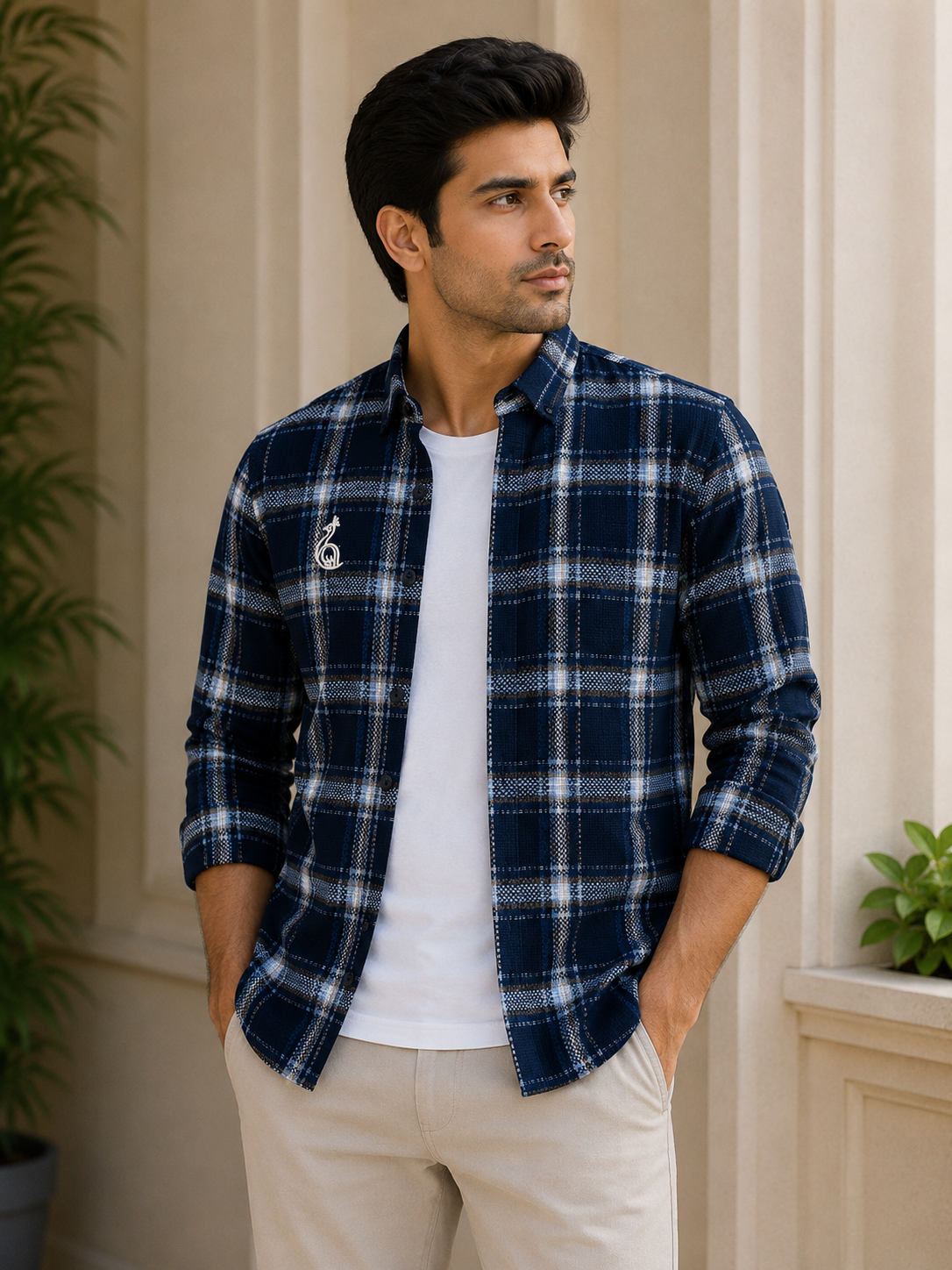 DOUBLE POCKET CHECK SHIRT
