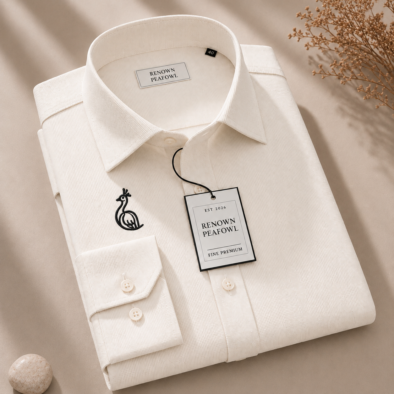 REGULAR COLLAR PLAIN SHIRT WITH SINGLE POCKET
