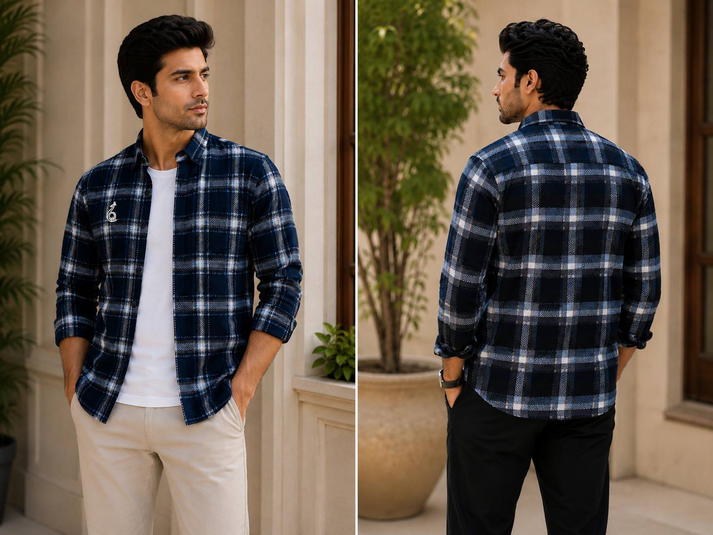 DOUBLE POCKET CHECK SHIRT