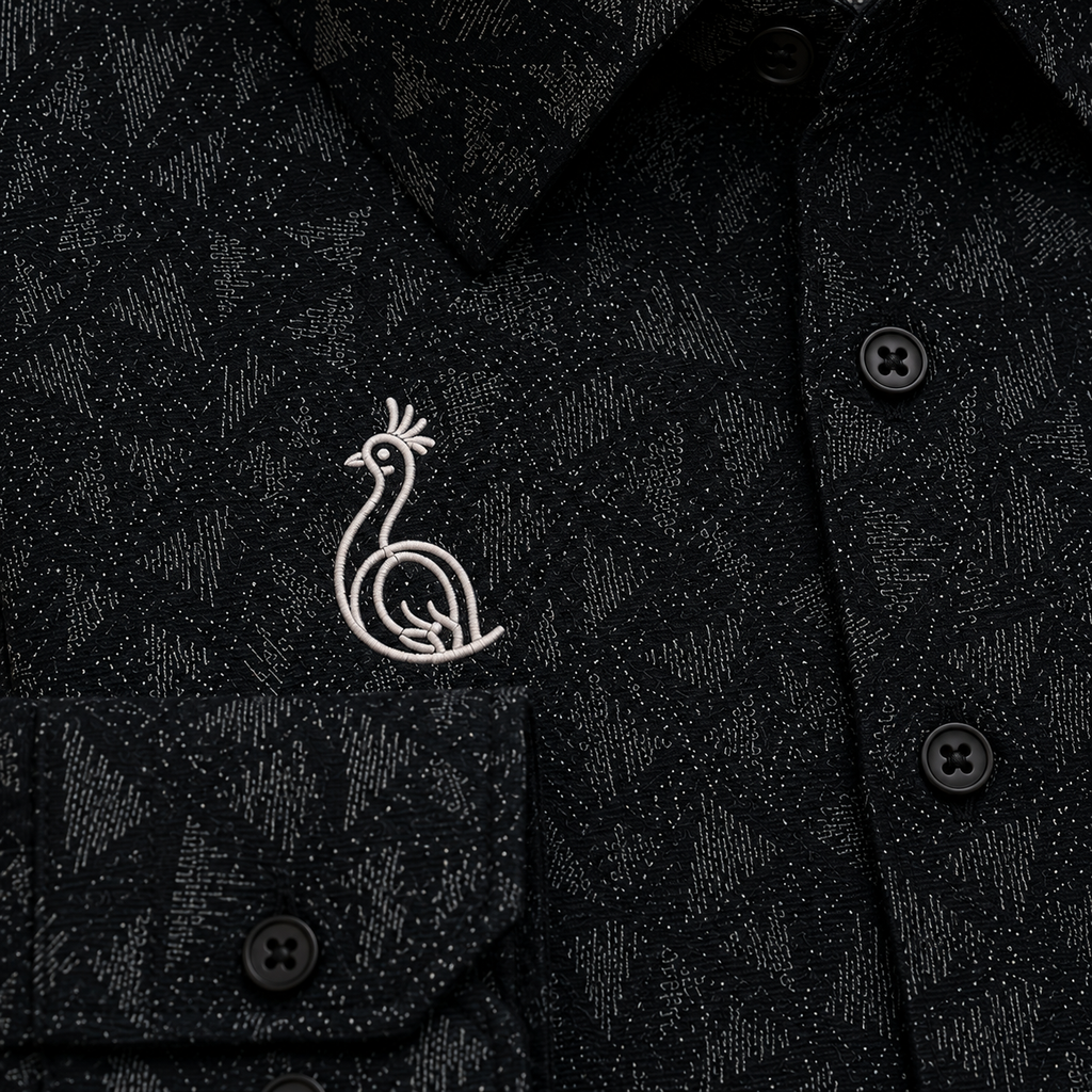 REGULAR COLLAR PRINTED SHIRT WITH SINGLE POCKET
