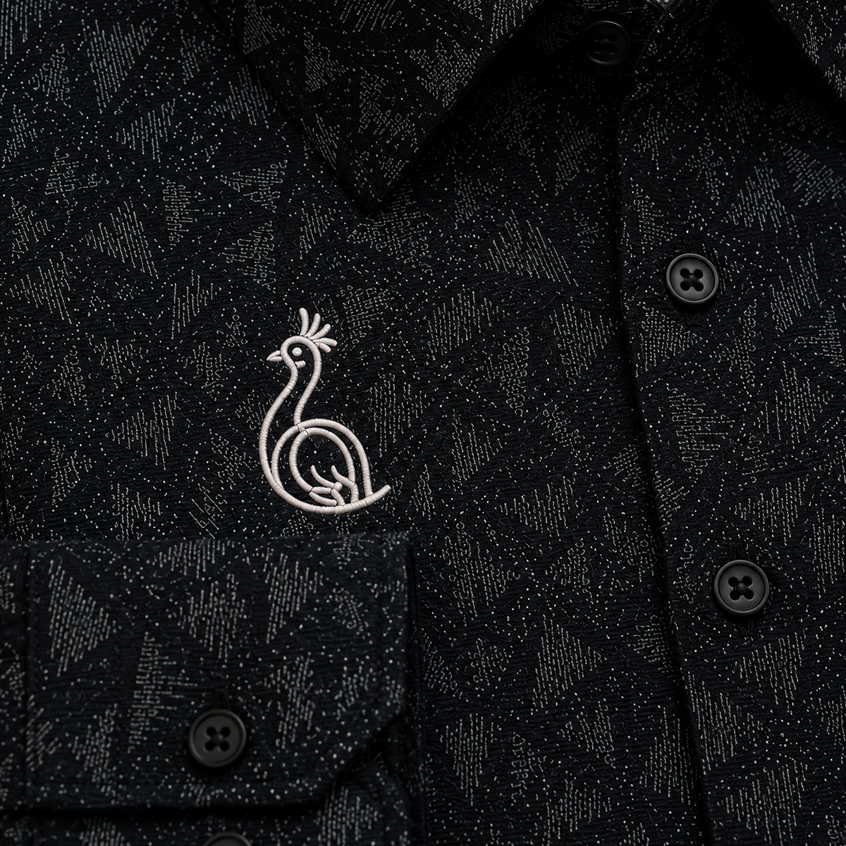 REGULAR COLLAR PRINTED SHIRT WITH SINGLE POCKET