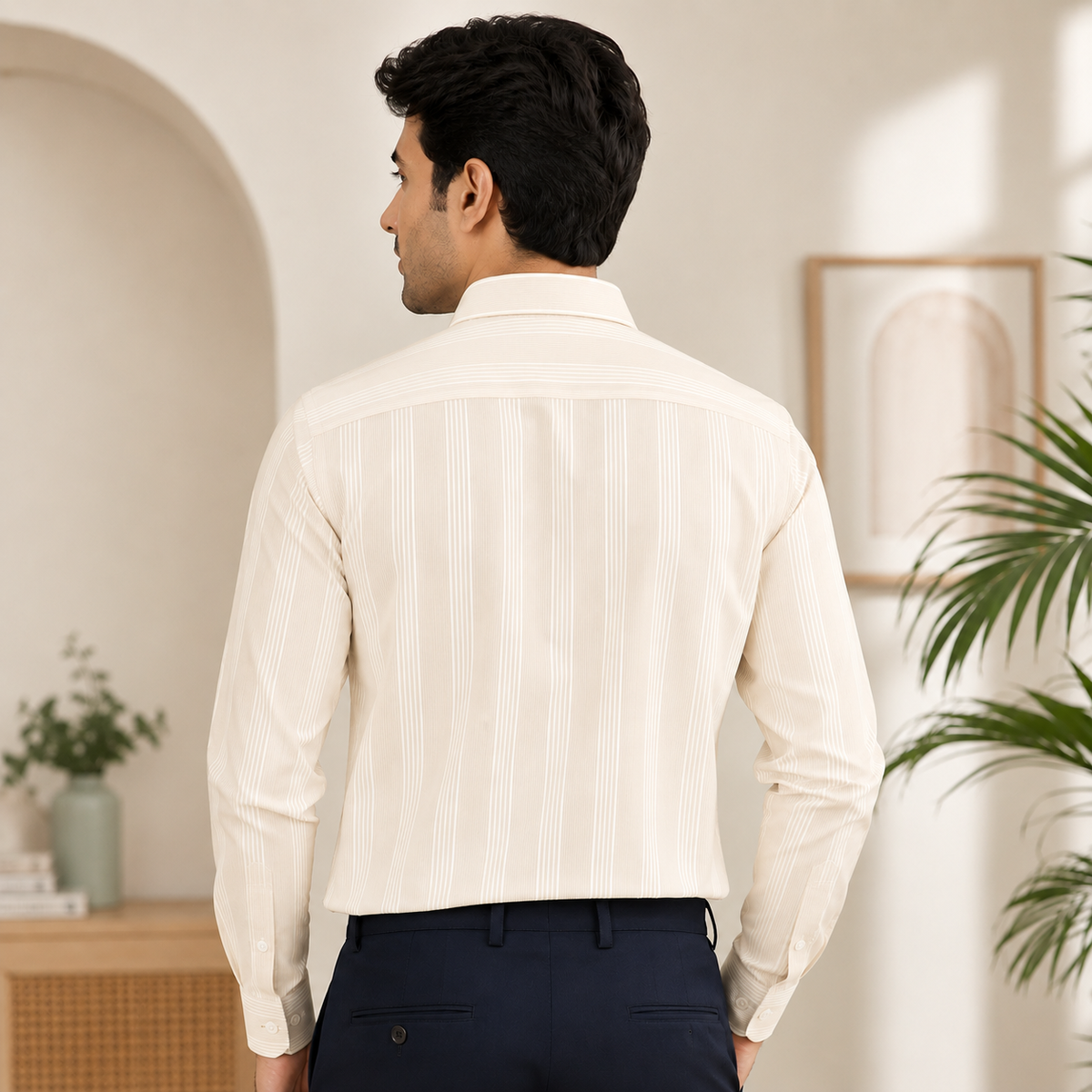 REGULAR COLLAR PLAIN SHIRT WITH SINGLE POCKET