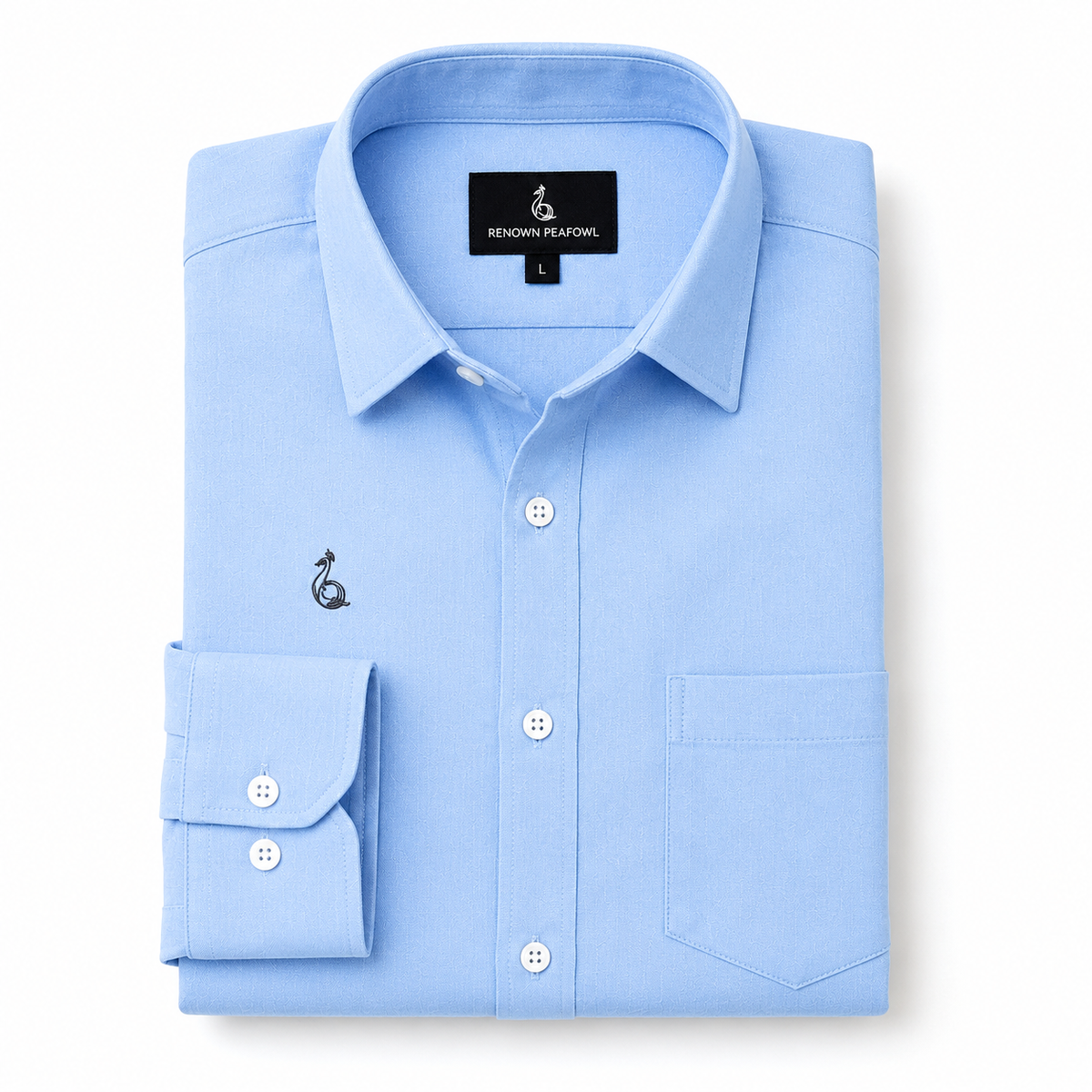 REGULAR COLLAR PLAIN SHIRT WITH SINGLE POCKET
