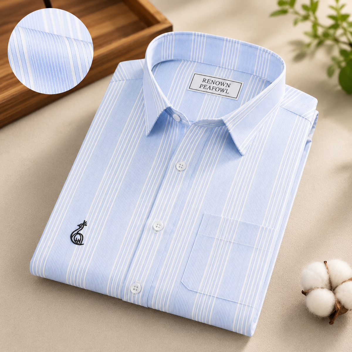 REGULAR COLLAR PLAIN SHIRT WITH SINGLE POCKET
