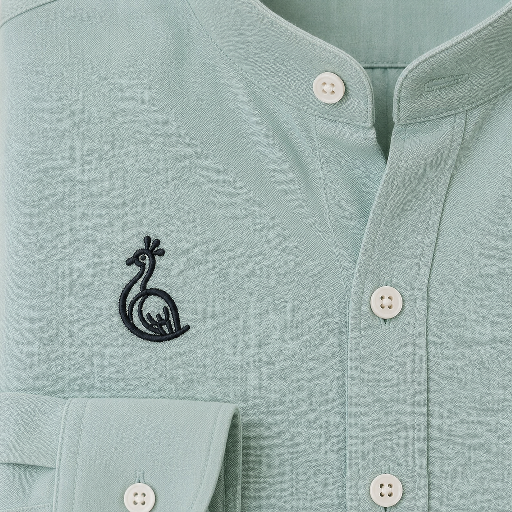 CHINOS COLLAR PLAIN SHIRT WITH SINGLE POCKET