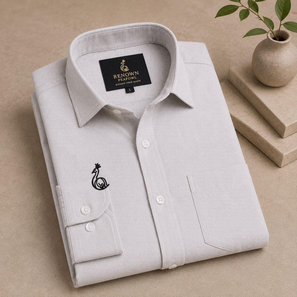REGULAR COLLAR PLAIN SHIRT WITH SINGLE POCKET