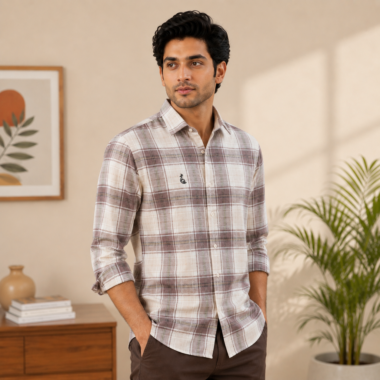 CHECKS SHIRT WITHOUT POCKET